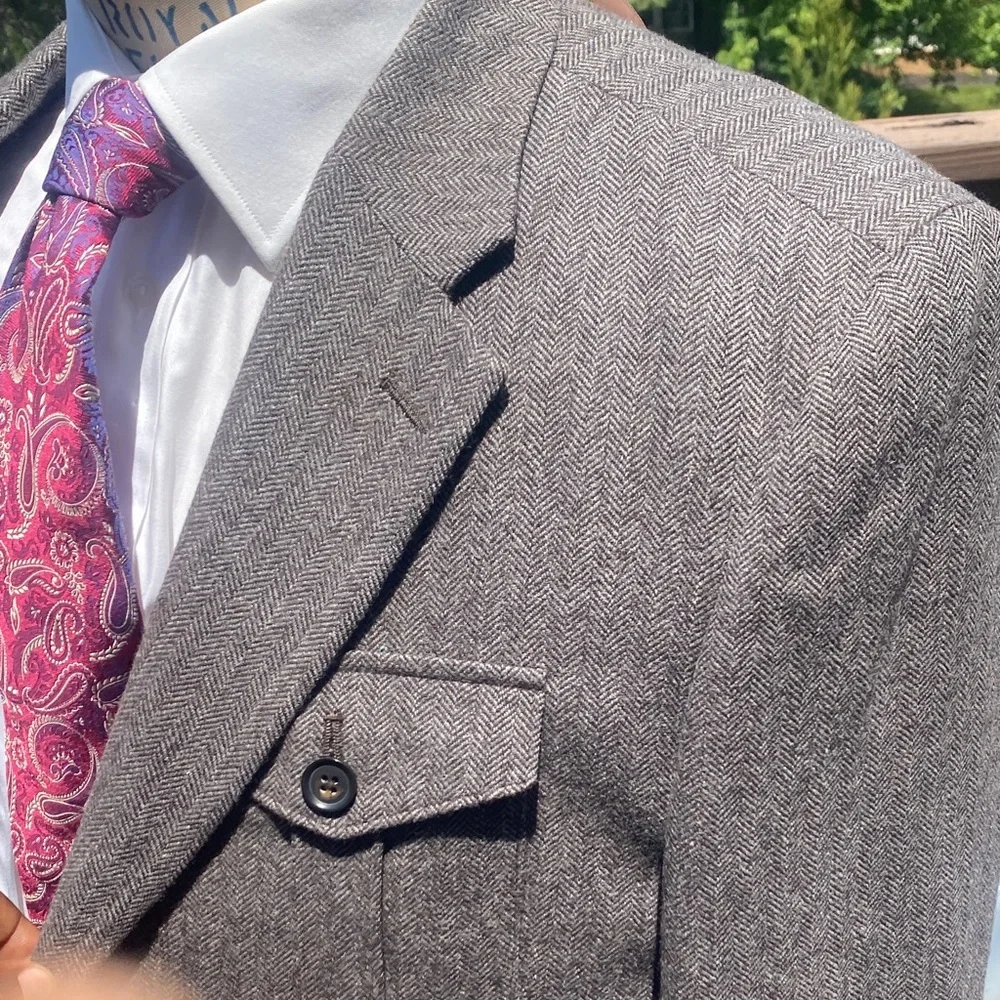 Tasso Elba Gray Wool Blend Field Jacket with Flap Pockets - Picture 5 of 5